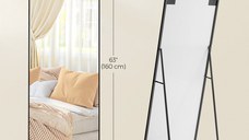 Oglinda de podea Negru Songmics 160x50x1.3 cm