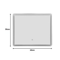 Oglinda LED Quadrou Transparent 60x3x50 cm - 2