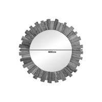 Oglinda Rounder lemn de tec culoare naturala 80x80x4 cm - 2