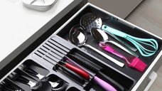 Organizator de tacamuri KASNDY01, gri, 50 x 40 x 6,5 cm