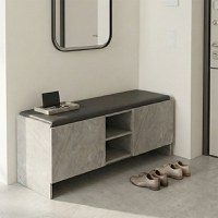 Pantofar bancheta cu depozitare, Zulla, Gri, 110x37x43 cm - 1