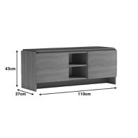 Pantofar bancheta cu depozitare, Zulla, Gri, 110x37x43 cm - 7