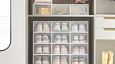 Pantofar din plastic, Songmics, Alb, 33.5 x 23.2 x 14.3 cm