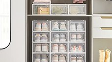 Pantofar din plastic, Songmics, Alb, 33.5 x 23.2 x 14.3 cm