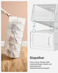 Pantofar din plastic, Songmics, Alb, 33.5 x 23.2 x 14.3 cm - 4