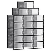 Pantofar din plastic, Songmics, Negru, 33.5×23.2×14.3 cm - 2