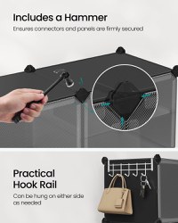 Pantofar modular Songmics Negru 82x32x152 cm - 6