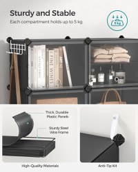 Pantofar modular Songmics Negru 82x32x152 cm - 7