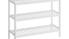 Pantofar, Songmics, Bambus, Alb, LBS13W, 70 x 26 x 55 cm