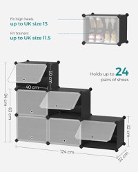 Pantofar, Songmics, Negru, 82x32x92 cm - 7