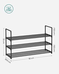 Pantofar, Songmics, Negru, 92x30x55 cm - 3