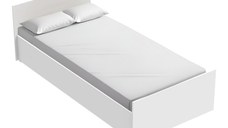 Pat 1 persoana Toscana Pako World Alb 90x200x10 cm