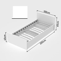 Pat 1 persoana Toscana Pako World Alb 90x200x10 cm - 4