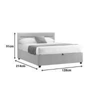 Pat cu depozitare Molito Gri 120x200x91 cm - 5