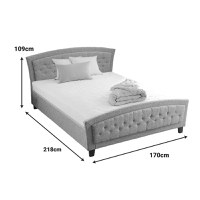 Pat dublu Camaro, Pako World, Textil, Gri, 160x200 cm - 4