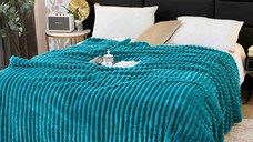 Patura Cocolino Groasa Stripe V8 Turcoaz 200x230 cm