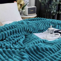 Patura Cocolino Groasa Stripe V8 Turcoaz 200x230 cm - 2