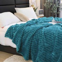 Patura Cocolino Groasa Stripe V8 Turcoaz 200x230 cm - 4