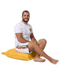 Perna de gradina Cushion Pouf Galben 15x70x70 cm - 4