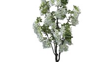 Planta decorativa Floarea de fasole in ghiveci alb plastic PP 125 cm