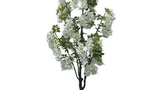 Planta decorativa Floarea de fasole in ghiveci alb plastic PP 125 cm