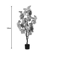 Planta decorativa Floarea de fasole in ghiveci alb plastic PP 125 cm - 4