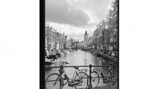 Poster - Bicycles Against Canal, cu Ramă neagră, 30x45 cm