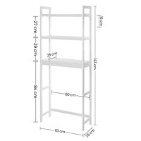 Raft baie, Songmics, Alb, 163x63x25 cm - 4