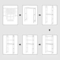 Raft baie, Songmics, Alb, 163x63x25 cm - 7