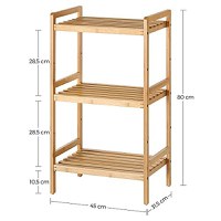 Raft baie, Songmics, Natural, 45x31.5x79.5 cm - 4