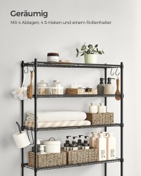 Raft baie WC Songmics Negru 83x30x179 cm - 3