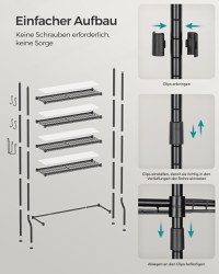 Raft baie WC Songmics Negru 83x30x179 cm - 6