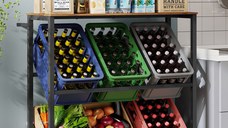 Raft bucatarie pentru navete si lazi, Rico, Maro, 105.4x40x117.3 cm