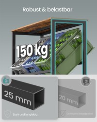 Raft bucatarie pentru navete si lazi, Rico, Maro, 105.4x40x117.3 cm - 2