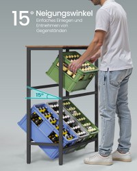 Raft bucatarie pentru navete si lazi, Rico, Maro, 105.4x40x117.3 cm - 3