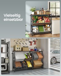 Raft bucatarie pentru navete si lazi, Rico, Maro, 105.4x40x117.3 cm - 7