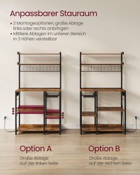 Raft de bucatarie Vasagle Maro 90x40x165.5 cm - 5