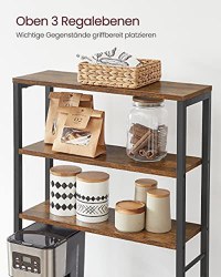 Raft de bucatarie, Vasagle, Negru , 60×40×167 cm - 4