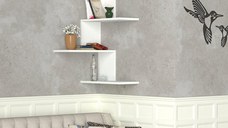 Raft de colt Caniko Alb 51.5x109x29.6 cm