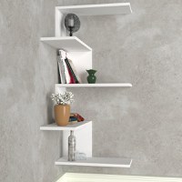 Raft de colt Caniko Alb 51.5x109x29.6 cm - 3