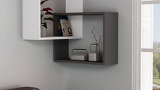 Raft de colt Ring Alb 68x68x60 cm