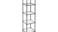 Raft de depozitare, Songmics, 100 Kg, LGR23BK, Negru, 30 x 30 x 123 cm