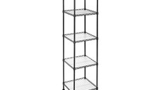 Raft de depozitare, Songmics, 100 Kg, LGR23BK, Negru, 30 x 30 x 123 cm