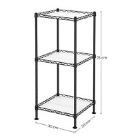 Raft de depozitare, Songmics, Negru-Alb, 30x30x73 cm - 5