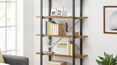 Raft de depozitare, Vasagle, Maro-Negru, 105x33.5x177.5 cm