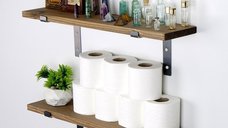 Raft de Perete LAM004 Negru-Walnut