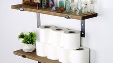 Raft de Perete LAM004 Negru-Walnut