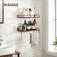 Raft de perete, Vasagle, Negru, 40x15.5x5 cm - 1