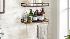 Raft de perete, Vasagle, Negru, 40x15.5x5 cm