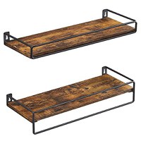 Raft de perete, Vasagle, Negru, 40x15.5x5 cm - 2